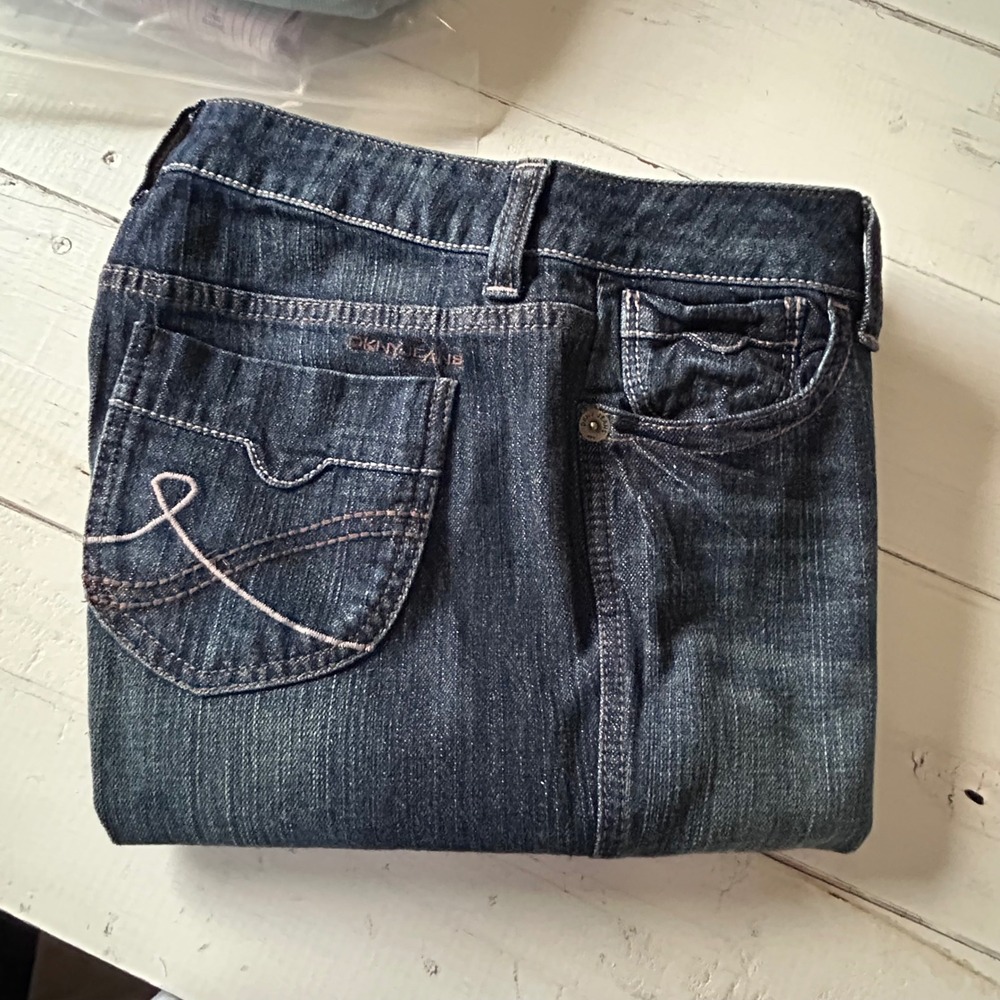 DKNY Jeans‎ Womens Size 6 Blue Denim Straight Leg Cropped Jeans Pants